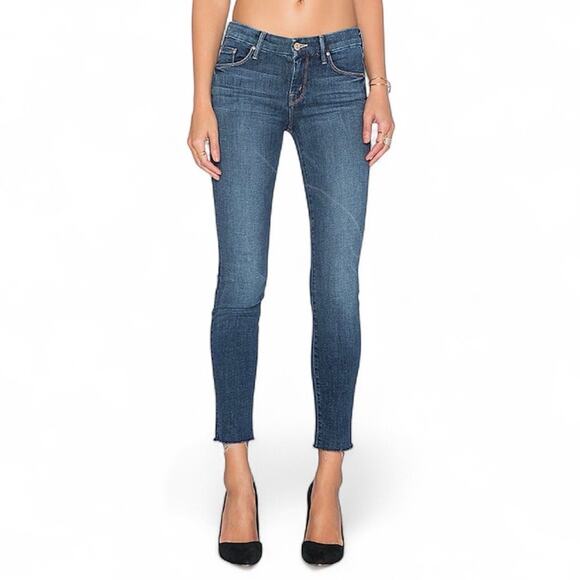 Mother Looker Ankle Fray Jeans Girl Crush Wash Low Rise Raw Hem Size 27 - Picture 15 of 15